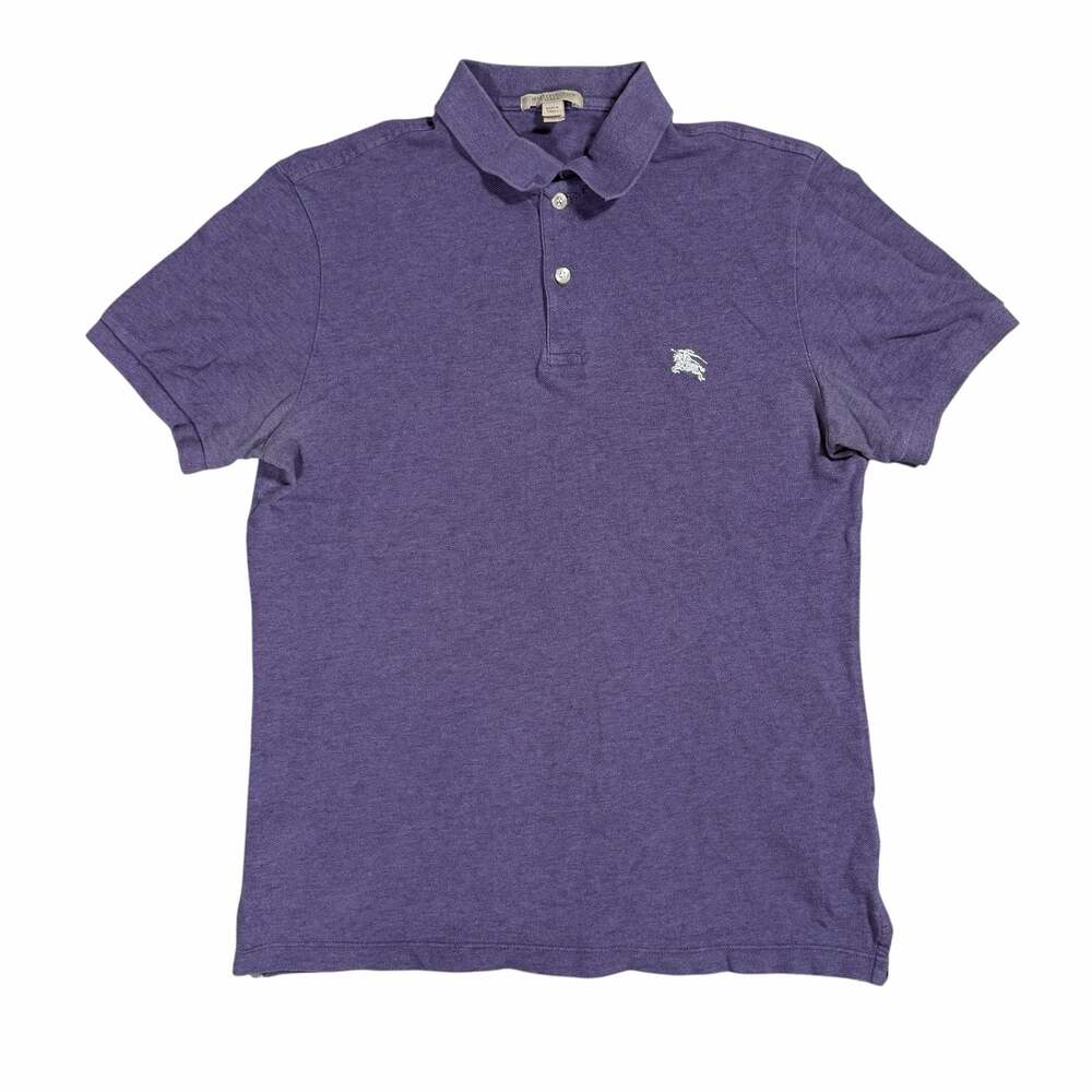 Mens Burberry Brit Purple Cotton Pique Short Sleeve Polo Shirt Medium